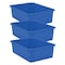 Teacher Created Resources Storage Bin, Plastic, Blue, 3 PK 20411 - alternate 1